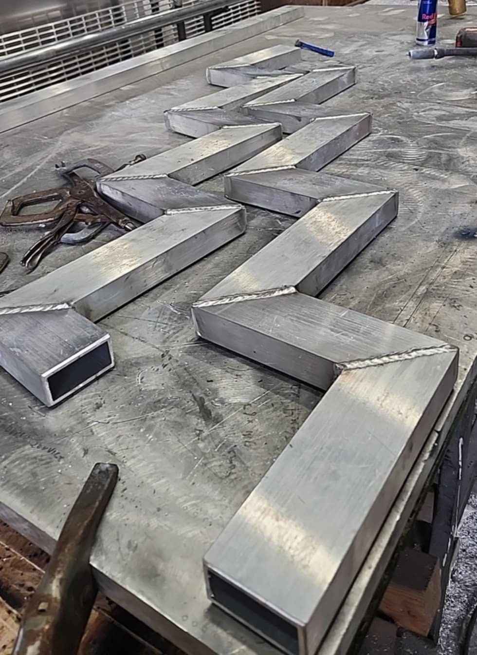 Heavy-wall aluminum framework, TIG welded square tubing