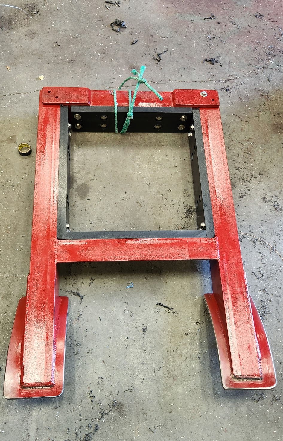 Custom heavy steel engine stand, painted red